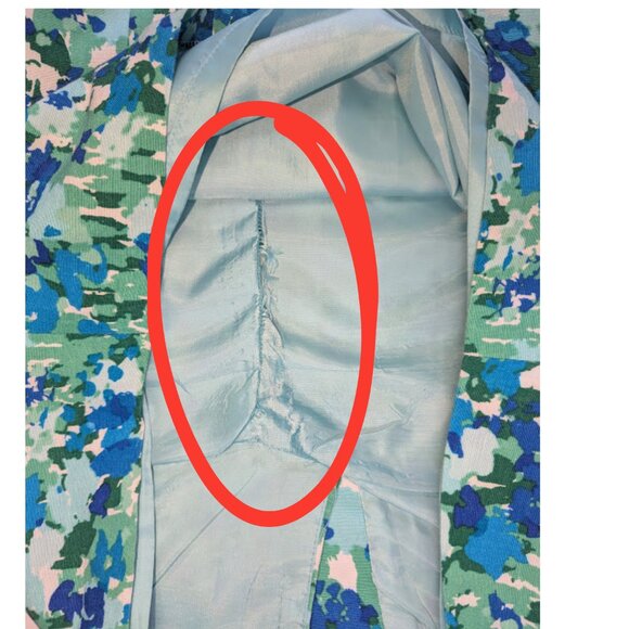 Calvin Klein Linen Blend Blue Green Floral Sheath Dress Classic Chic *SZ 4 - Picture 9 of 12